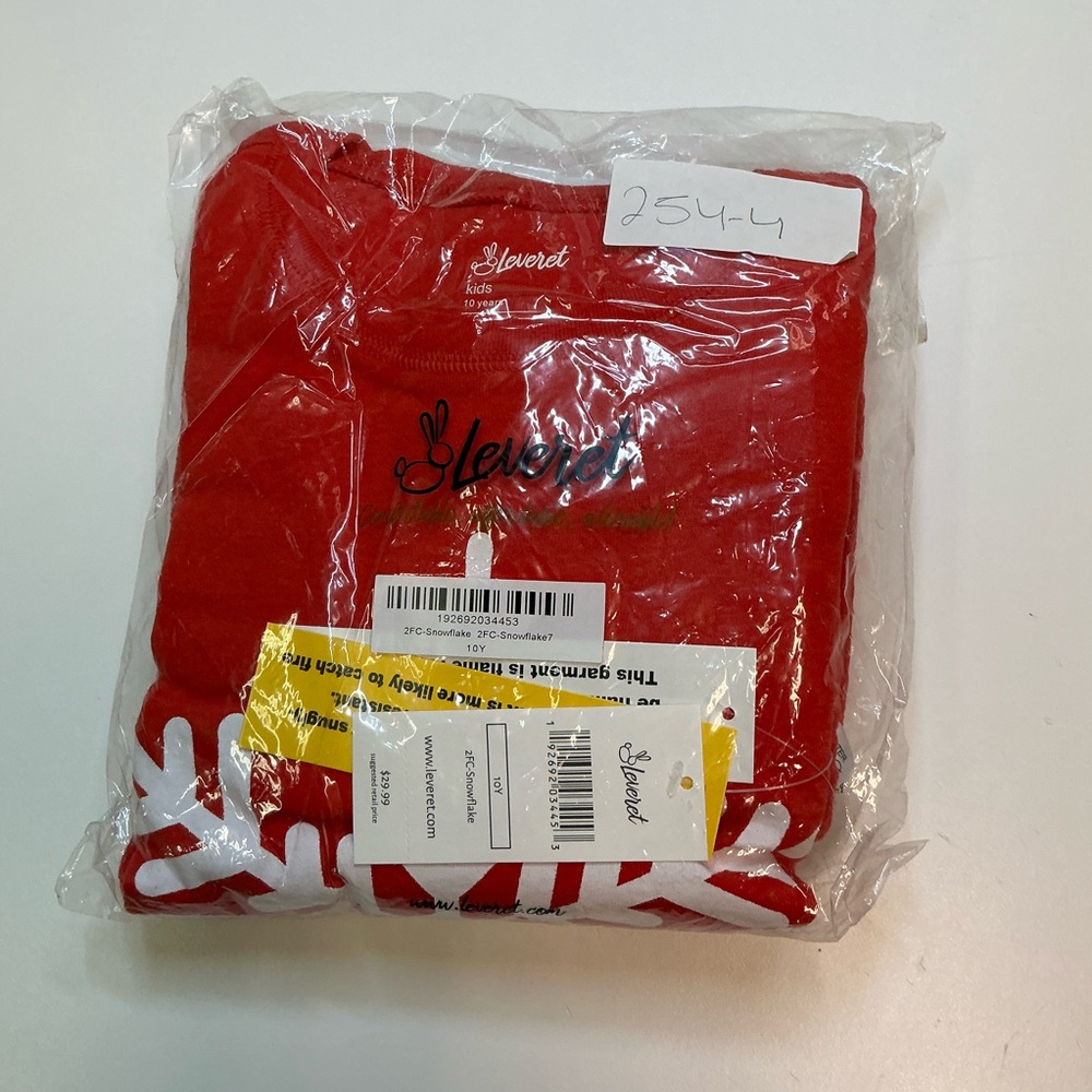 LEVERET NWT RED SNOWFLAKE 2-Piece Pajama Set Kids - Picture 4 of 4